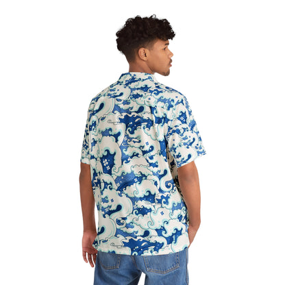 The Great Wave Shirt Katsushika Hokusai Mens Ocean Waves Design for Summer Adventures Japanese Hawaiian Aloha Shirt