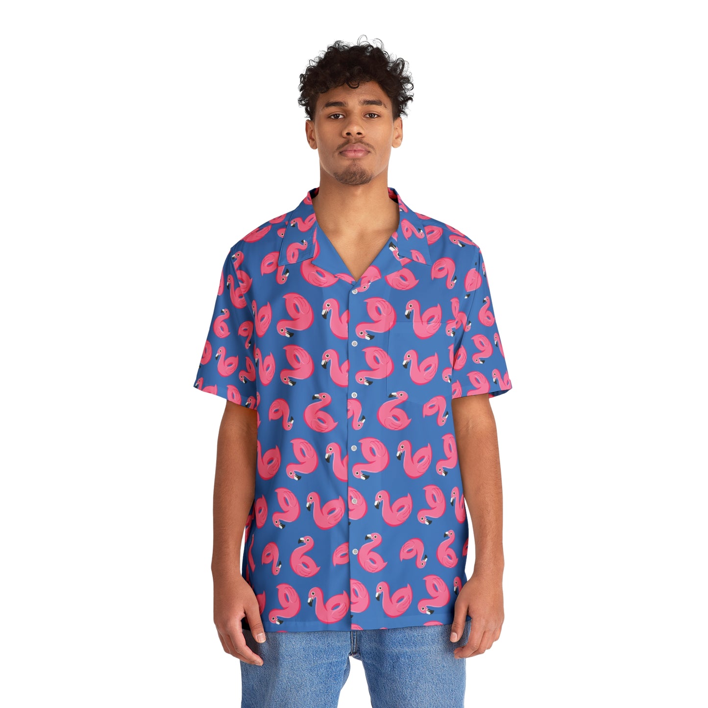 Swimming Pool Tropical Flamingo Swimming Tire Party Funny Hawaiian Shirt