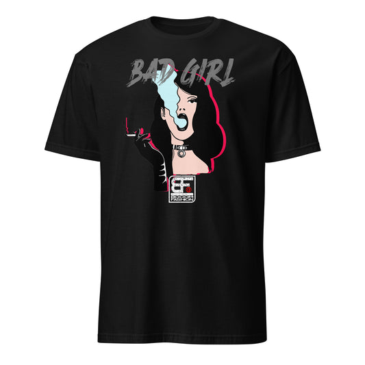 Bad Girl with smoking Cigarette Vintage BDSM Bondage Fetish Kinky Cool Art Design Booomfashion Unisex T-Shirt